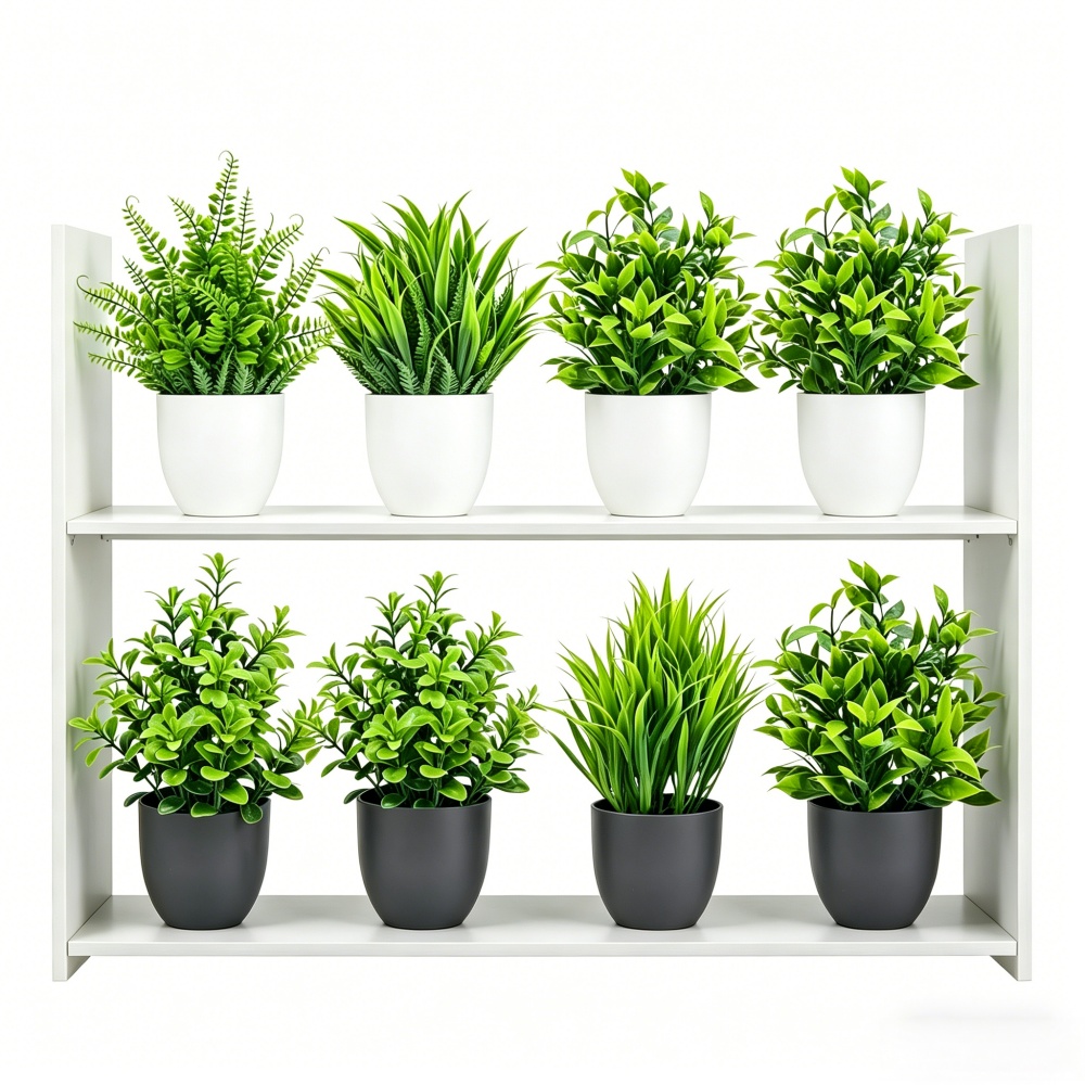 Bonsai Gardenia - 4 adet/takım Mini Yapay Bitkiler Saksı
