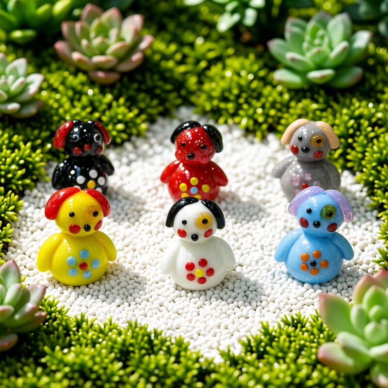 Bonsai Garden Japan - El Yapımı Mini Cam Köpek Figürü