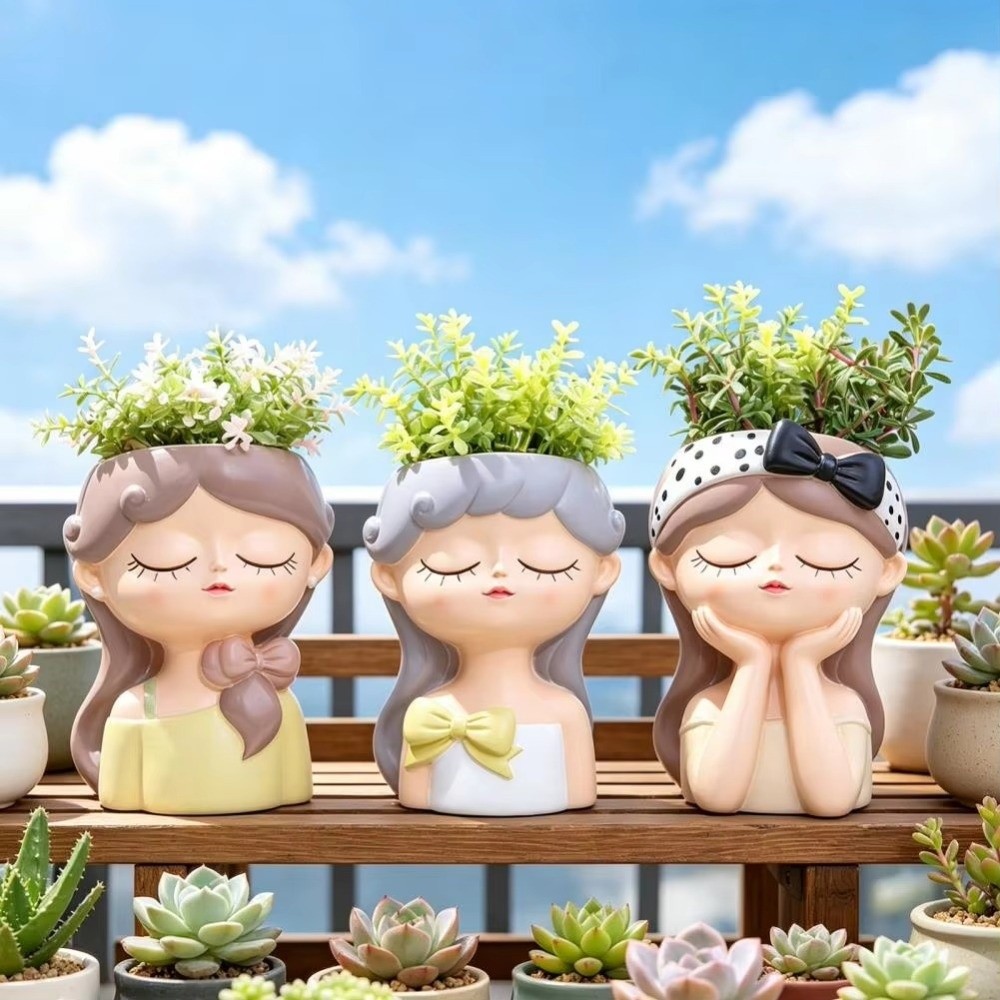 Bonsai Garden And Cafe - Bahçe Malzemeleri Reçine Kız Yüzü Saksı